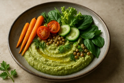 Split pea puree with vegetables
