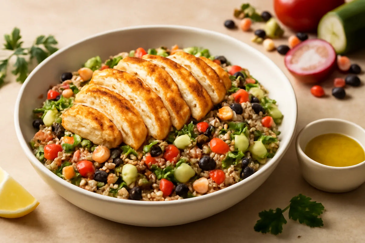 Sports Recovery Chicken Quinoa Bean Salad