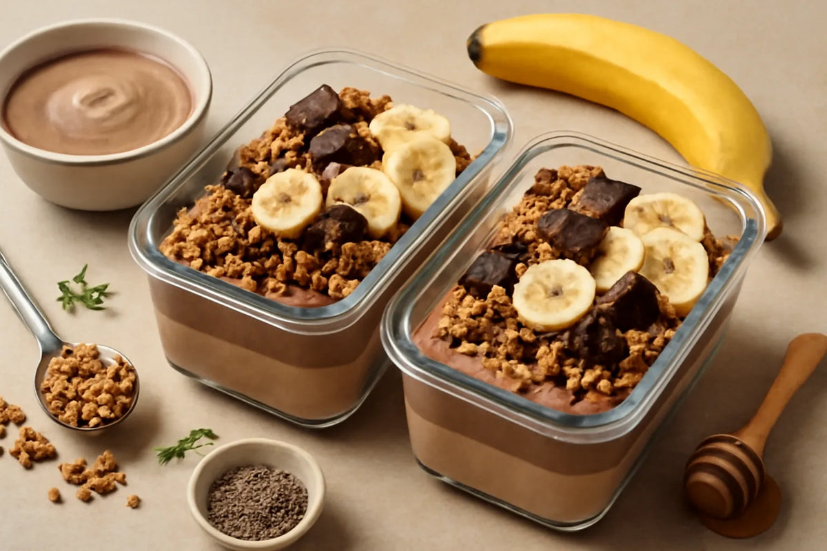 Sports Recovery Chocolate Banana Kefir Meal Prep Box
