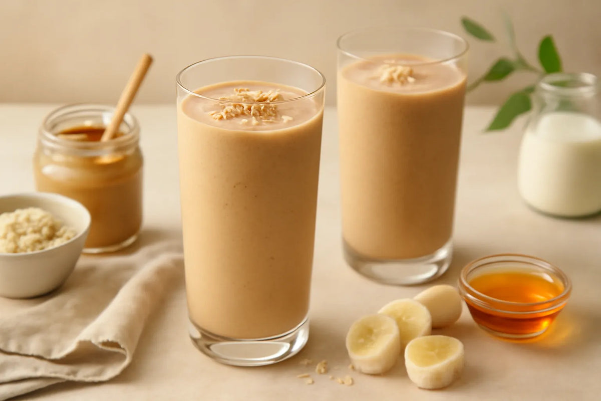 Batido de avena y crema de cacahuete para la recuperación deportiva