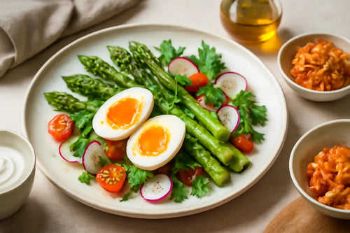 Spring asparagus salad with egg