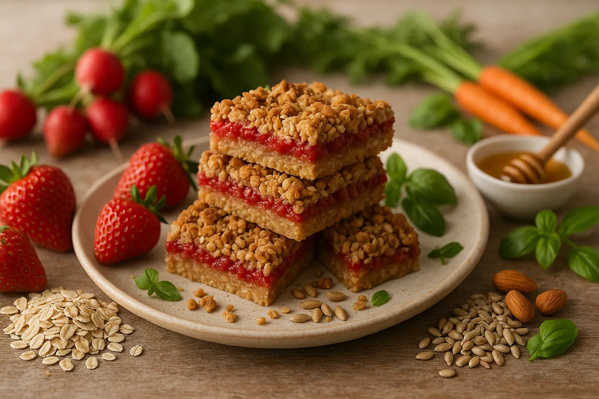 Strawberry Oat Crumble Bars