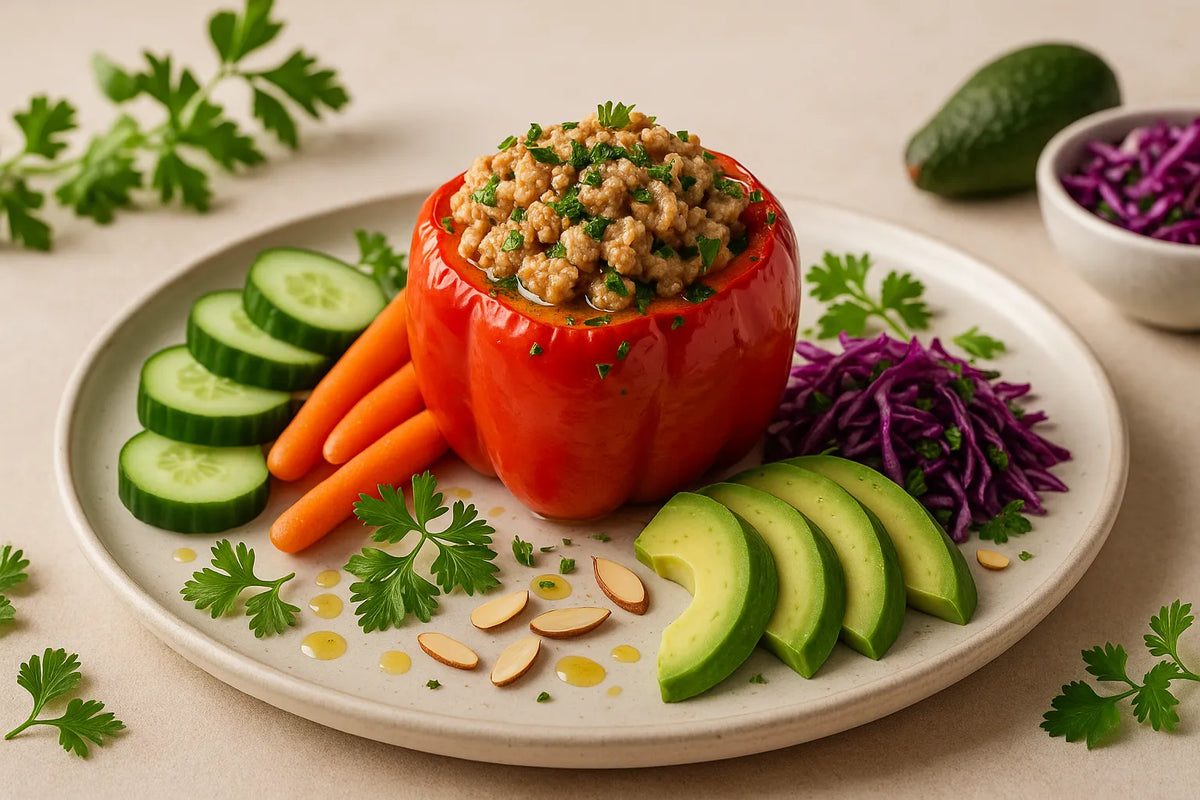 Stuffed bell pepper with turkey
