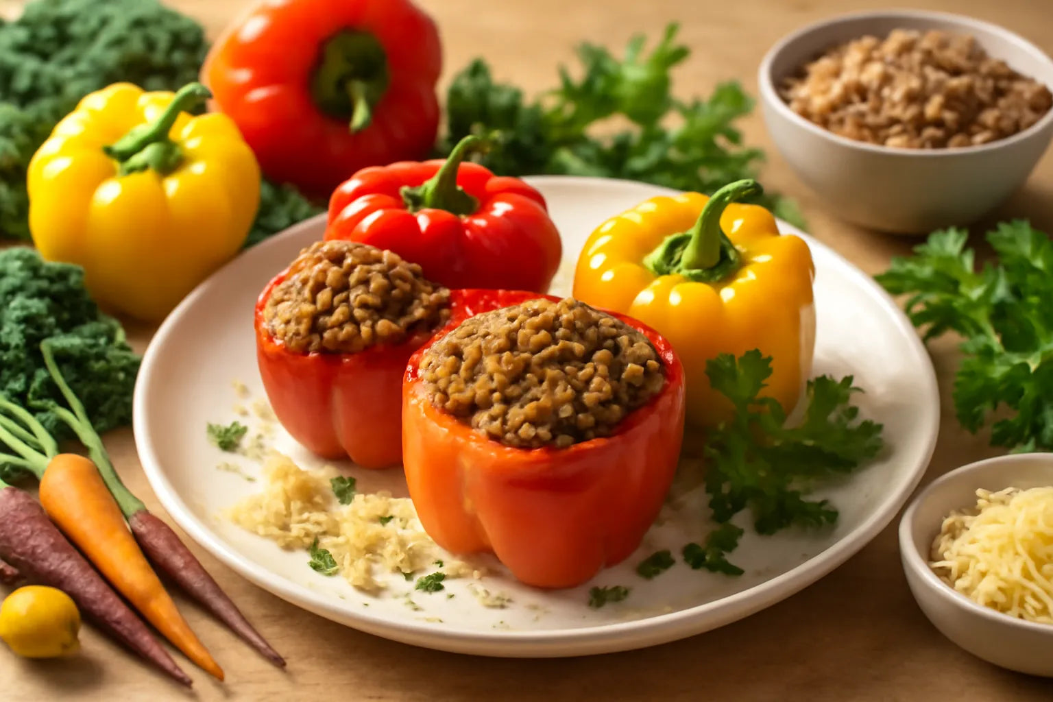 Stuffed bell peppers German-style