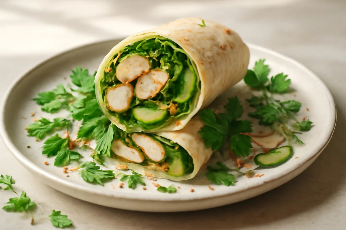 Summer chicken cucumber wrap