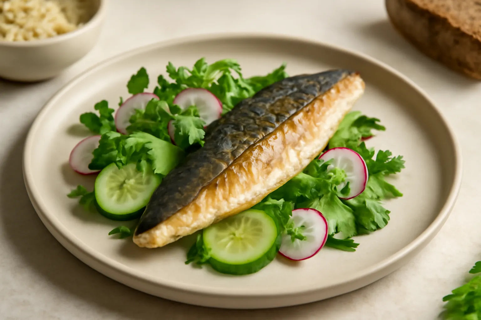 Summer mackerel with cucumber