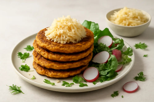 Sweet potato pancakes with sauerkraut