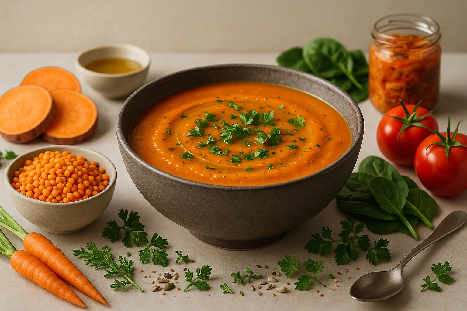 Sweet Potato Red Lentil Soup
