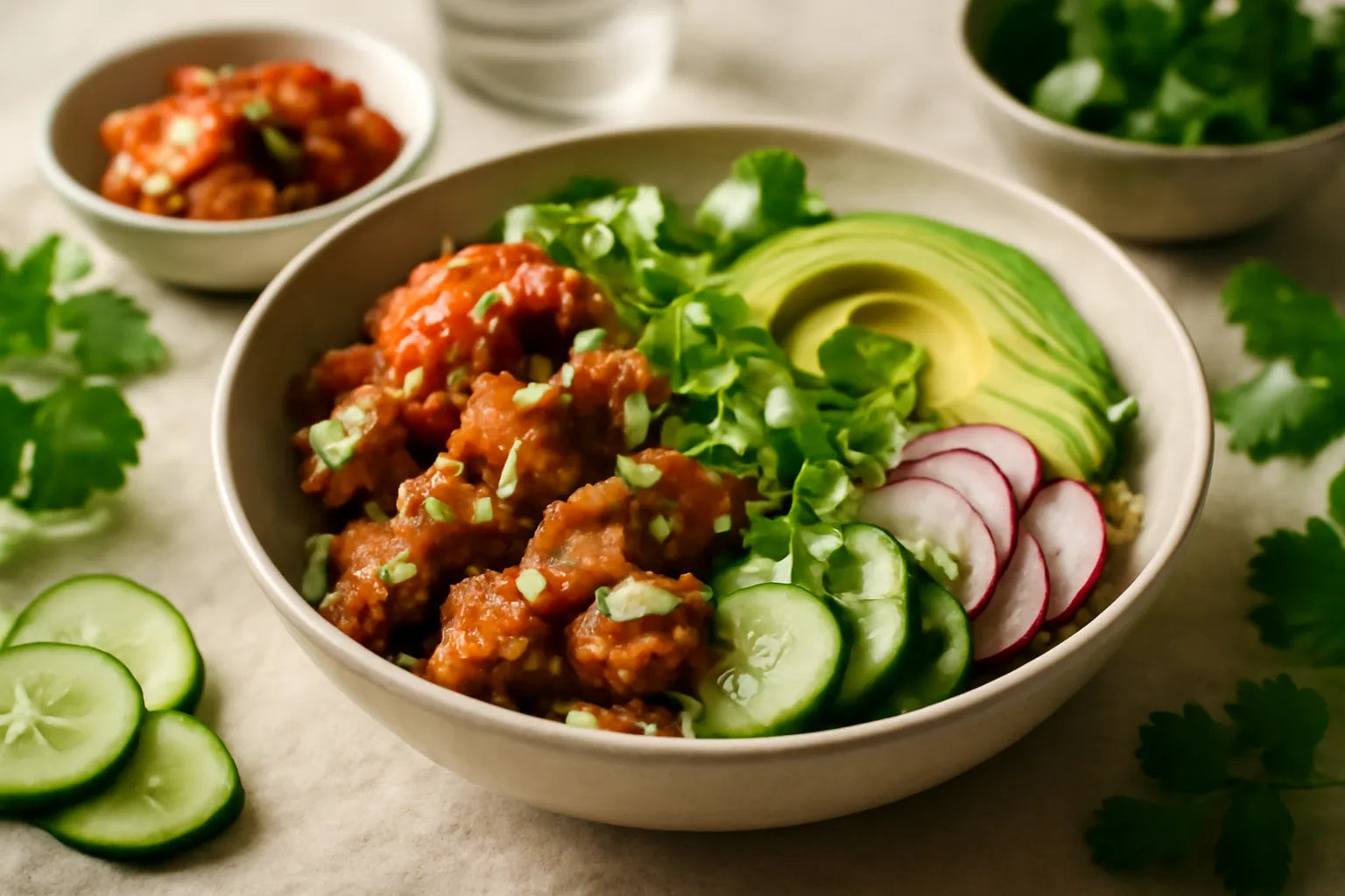 Tempeh Kimchi Miso Pokebowl