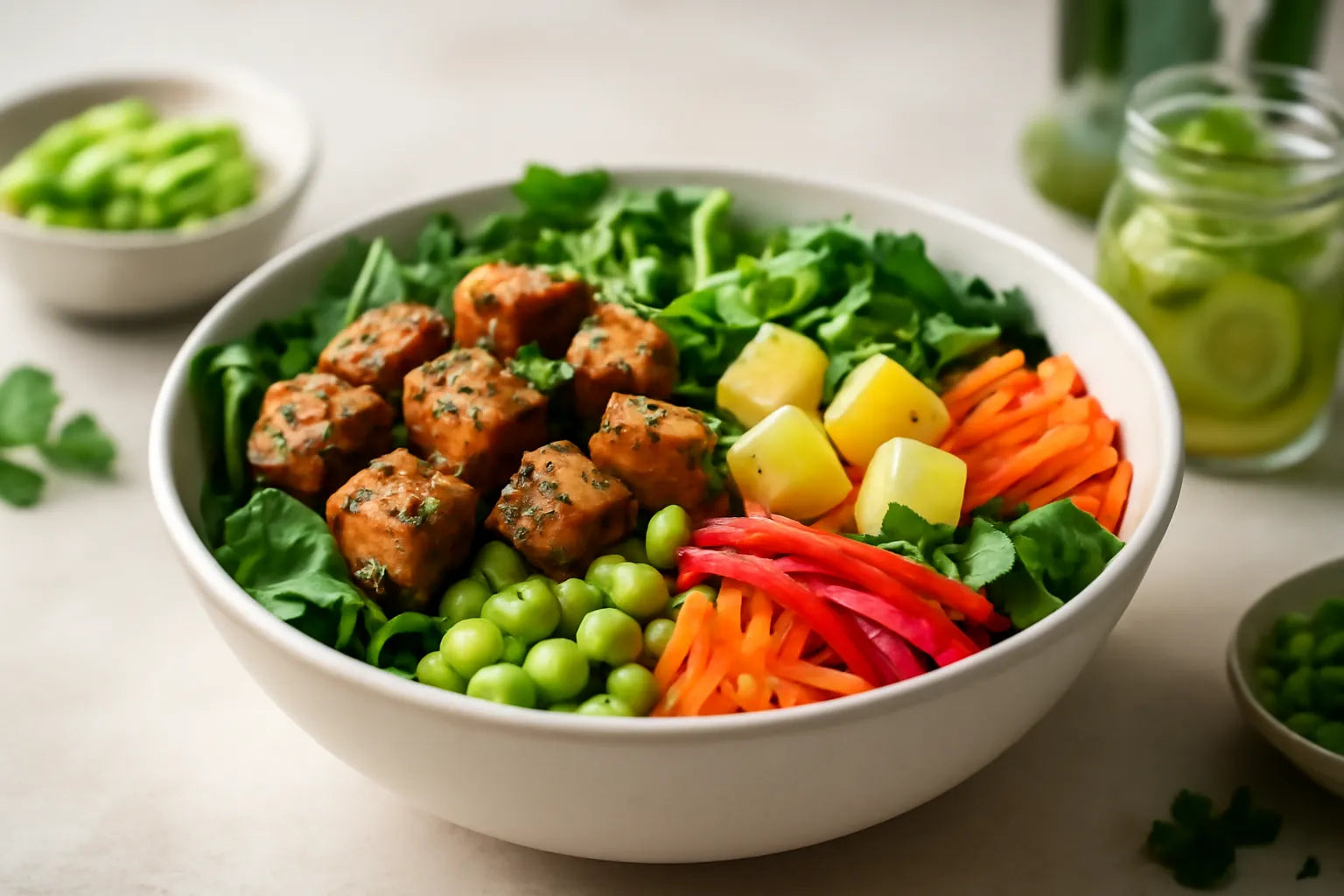 Tempeh Pineapple Sesame Chili Pokebowl