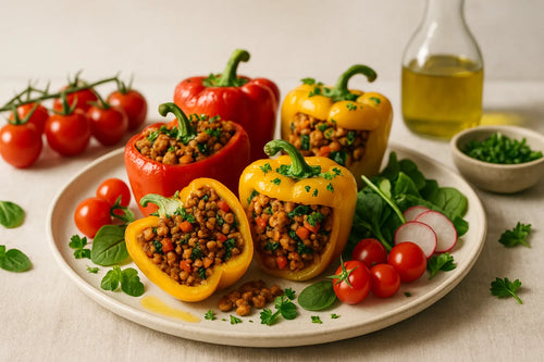 Pimientos rellenos de tempeh