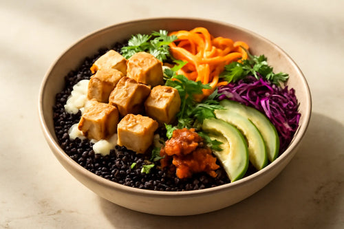 Tofu Black Rice Miso Tahini Pokebowl