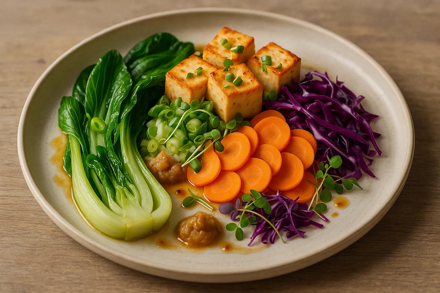 Miska tofu z bok choy i miso