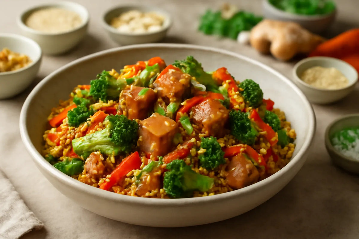 Poêlée de tofu et de millet au miso