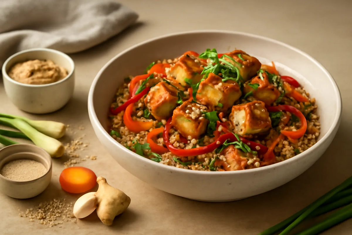 Tofu Quinoa Stir-Fry with Miso
