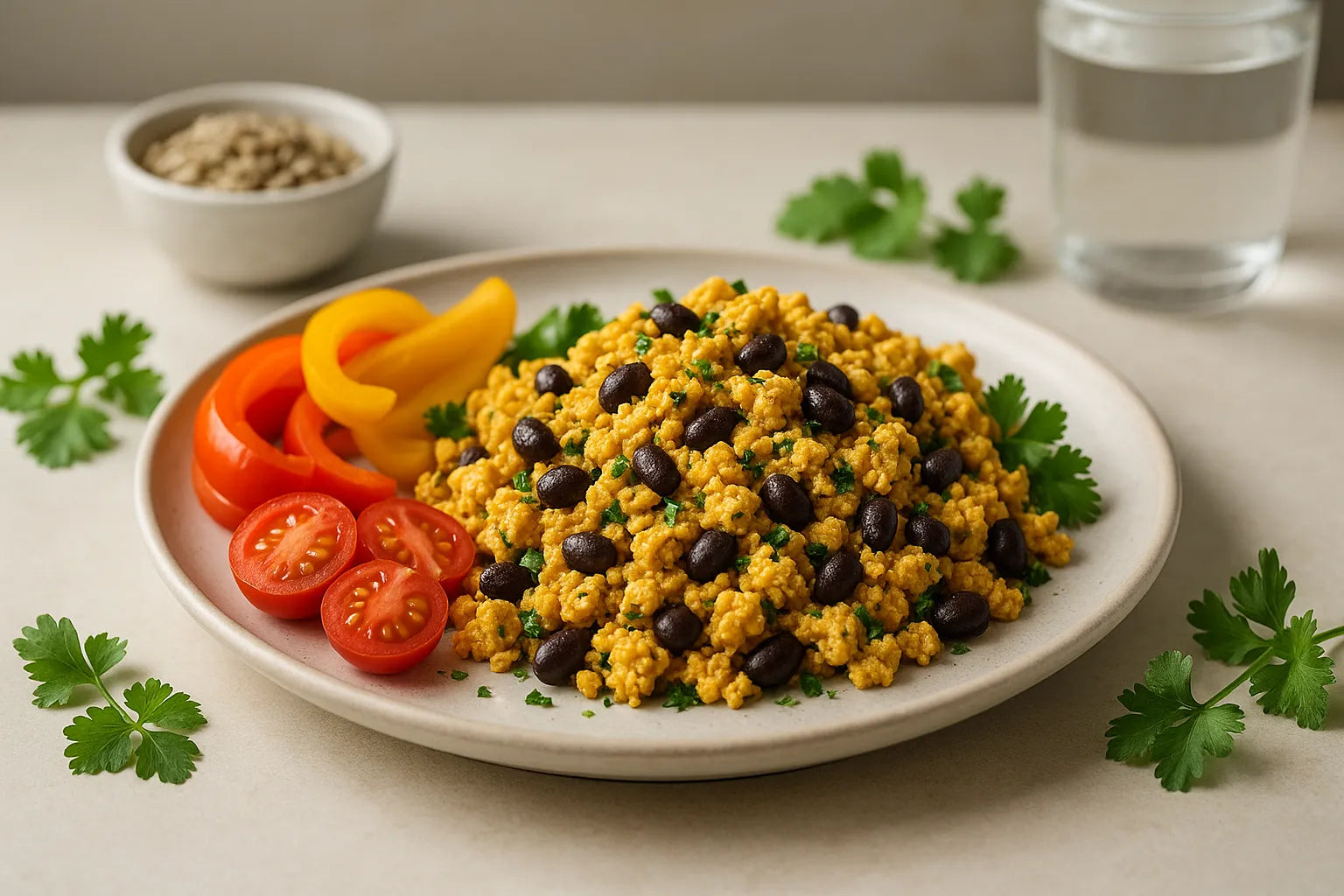 Tofu Scramble with Black Beans