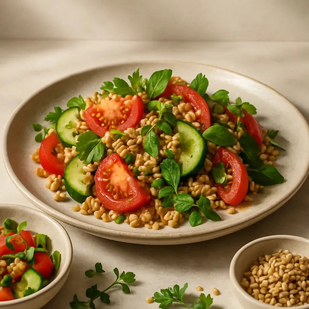 Tomato Cucumber Farro Salad