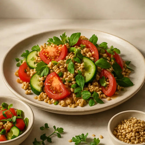 Tomato Cucumber Farro Salad