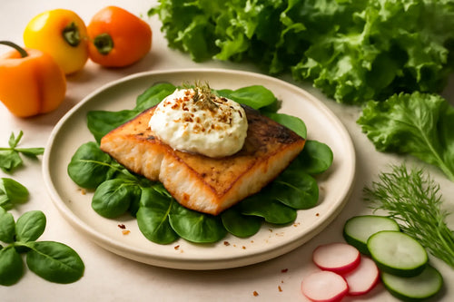 Trout with horseradish quark