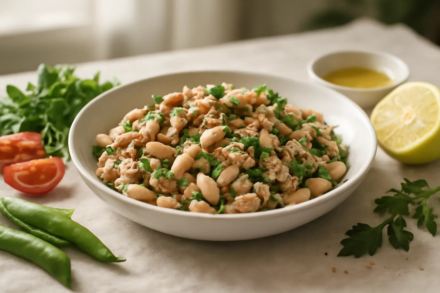 Tonijn- en wittebonensalade