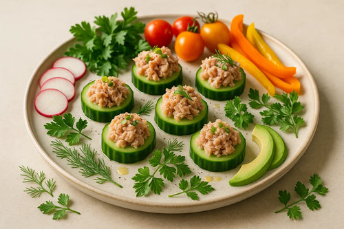Tuna cucumber bites