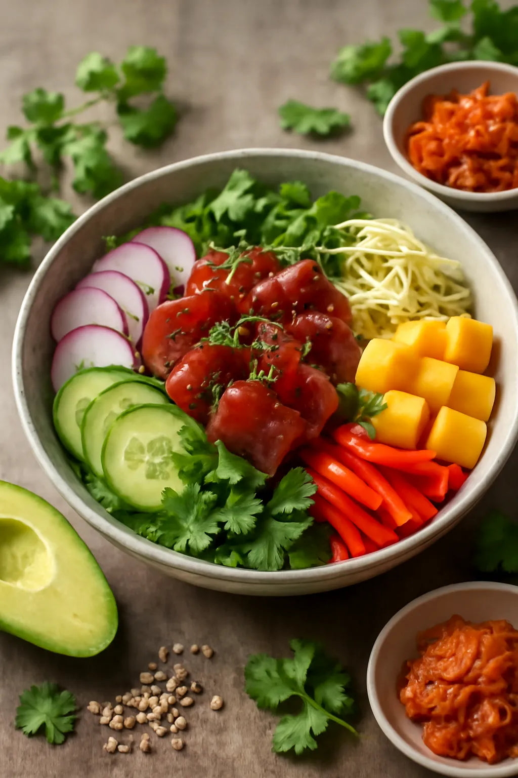 Tuna Mango Ginger Ponzu Pokebowl