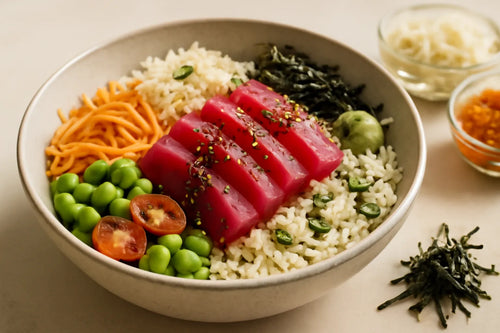 Tuna Sesame Wasabi Cauliflower Rice Pokebowl