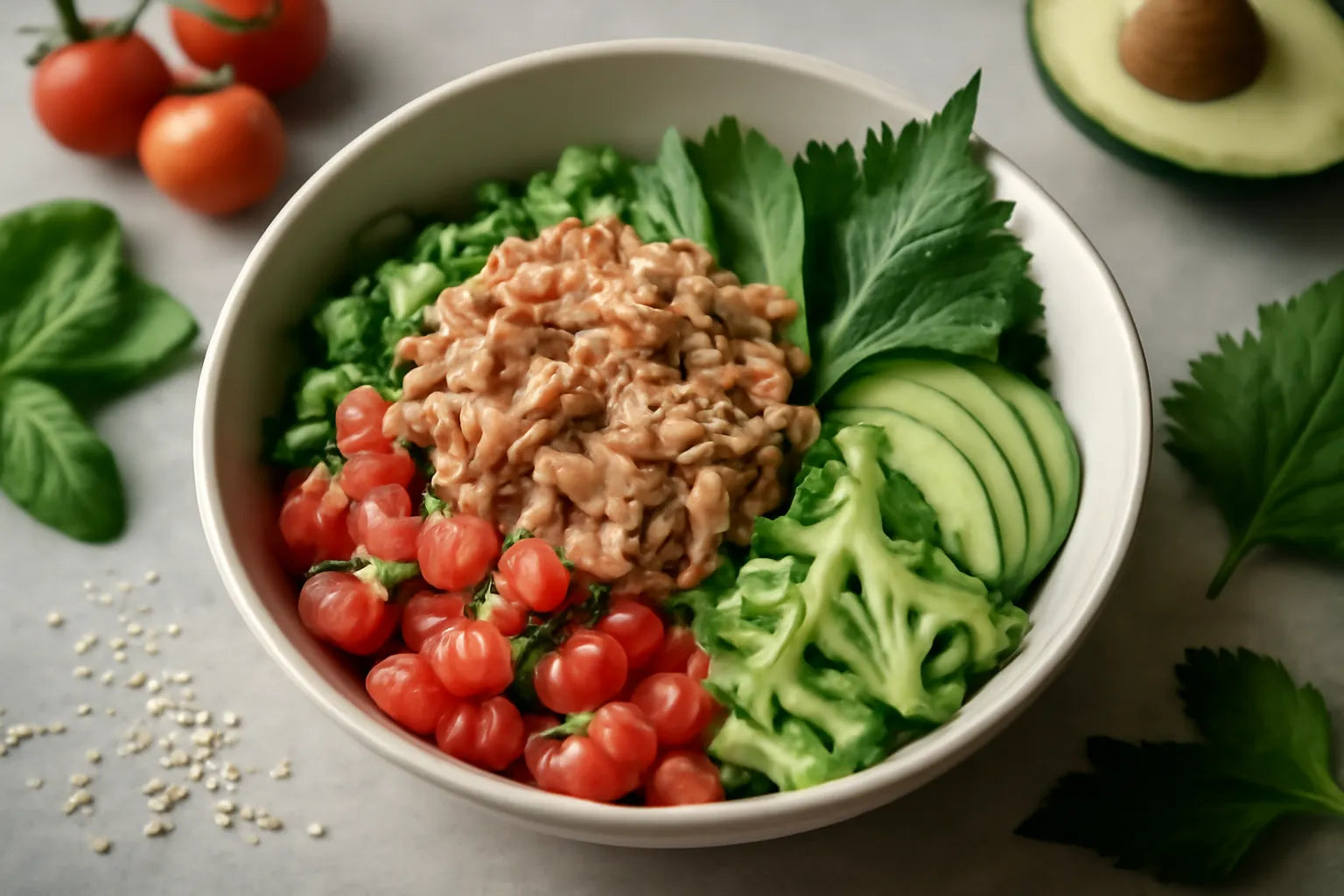 Tuna Tomato Sesame Ponzu Pokebowl