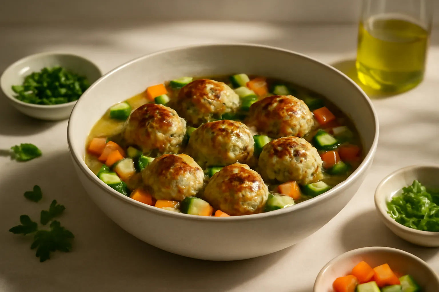 Turkey albondigas with vegetables