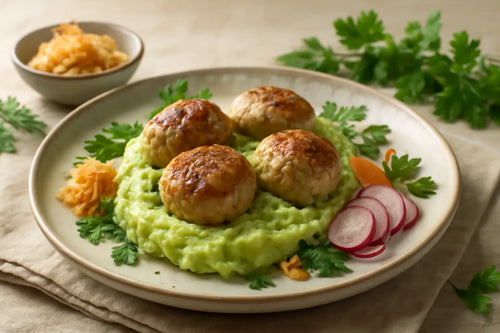 Turkey meatballs with kohlrabi mash