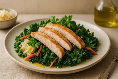 Turkey strips with kale