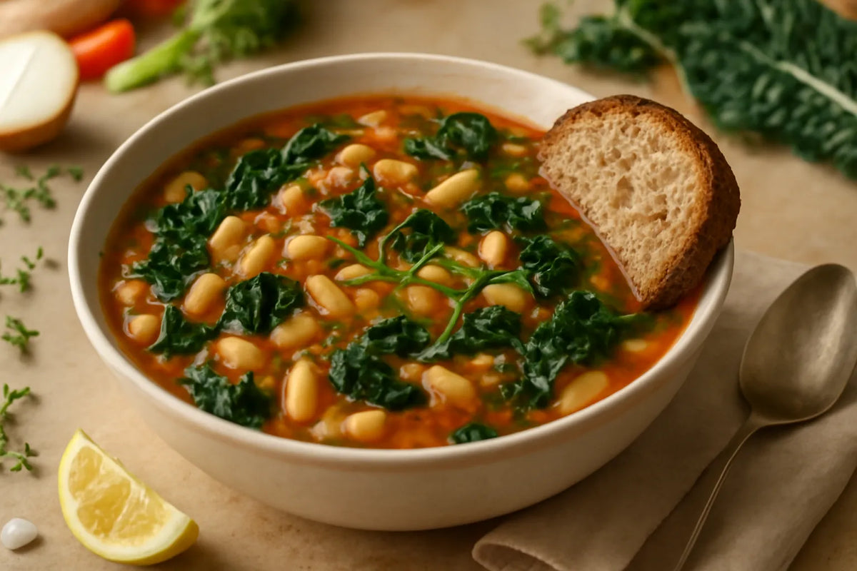 Tuscan kale and cannellini bean stew