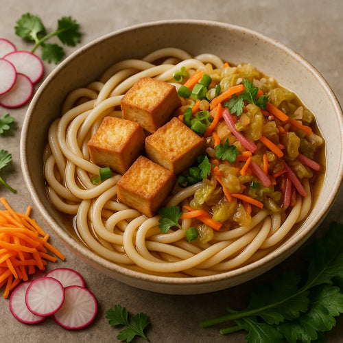 Udon z tofu i fermentowanymi warzywami