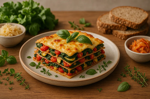 Vegetable lasagna with whole-grain sheets