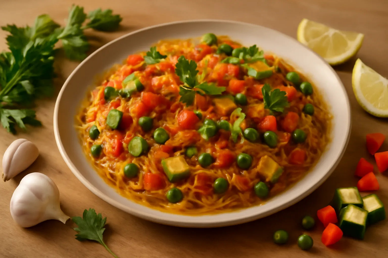 Groente-noedelpaella