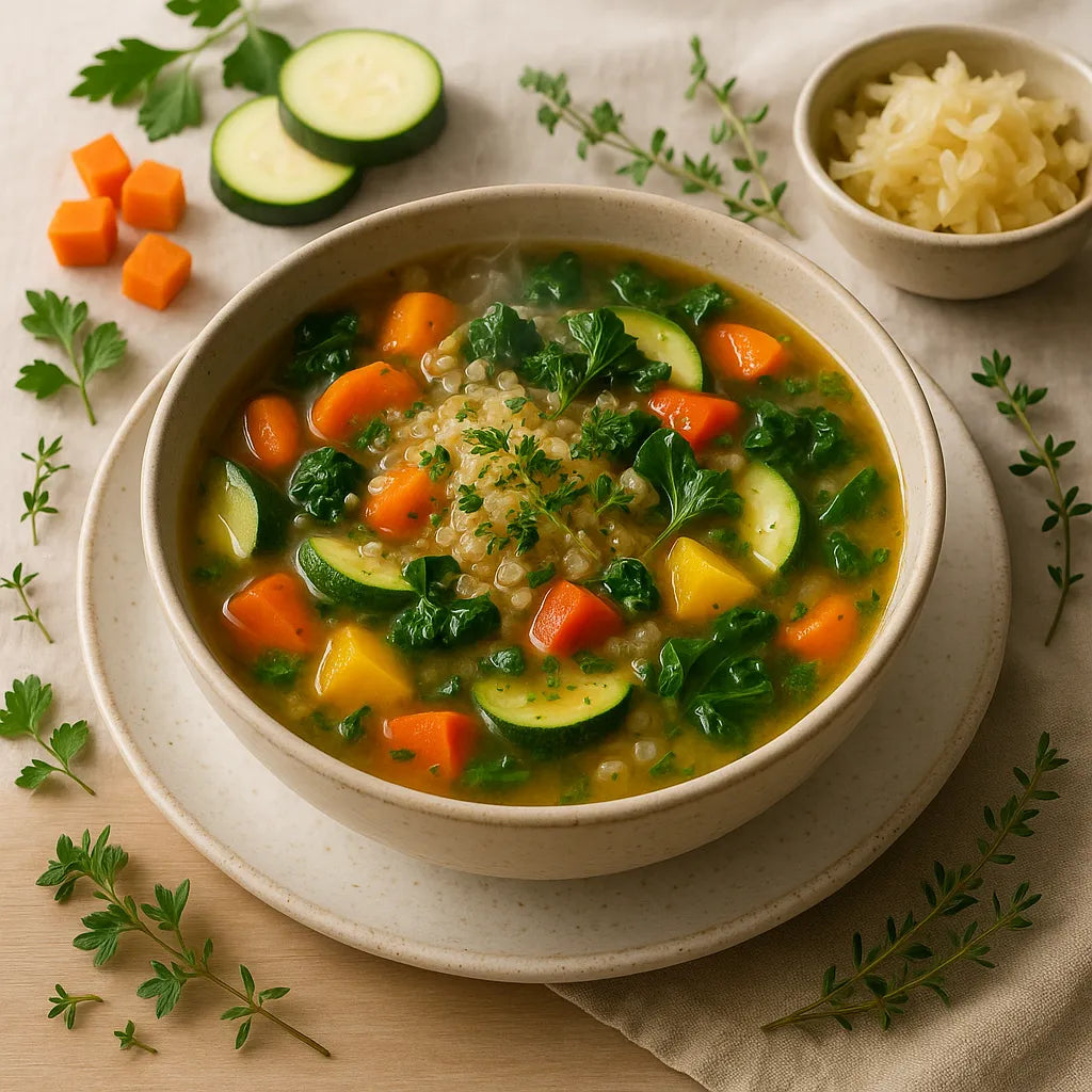 Vegetable soup with quinoa