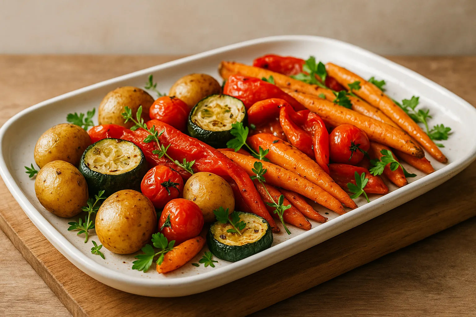 Vegetable traybake with baby potatoes