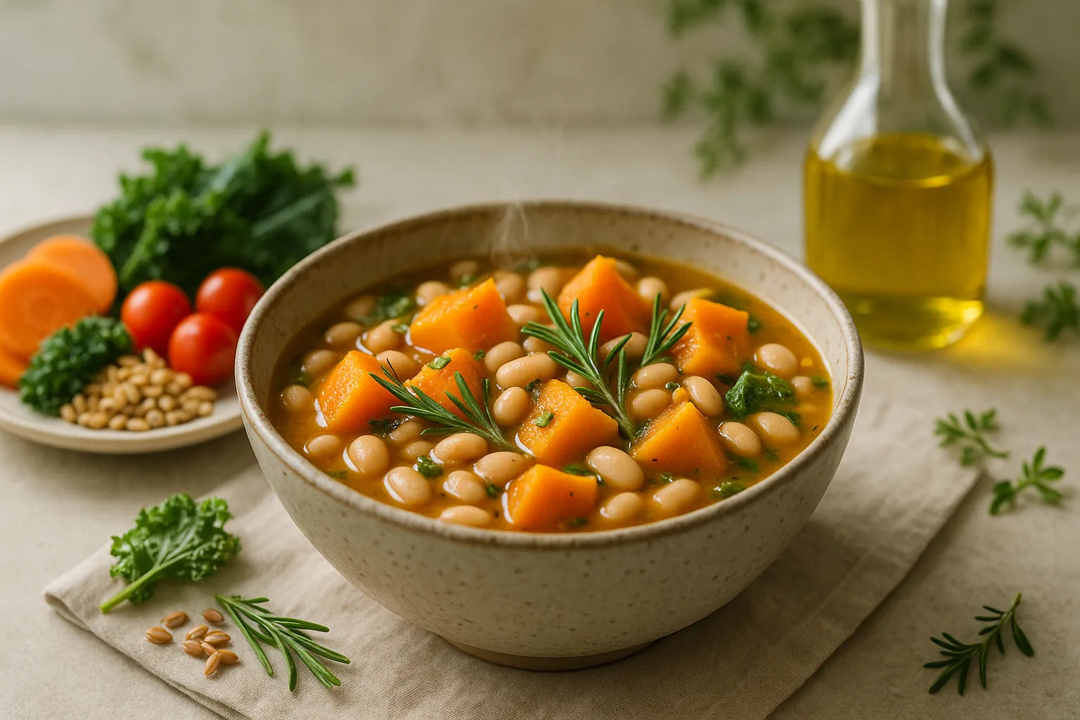 White Bean Pumpkin Rosemary Stew