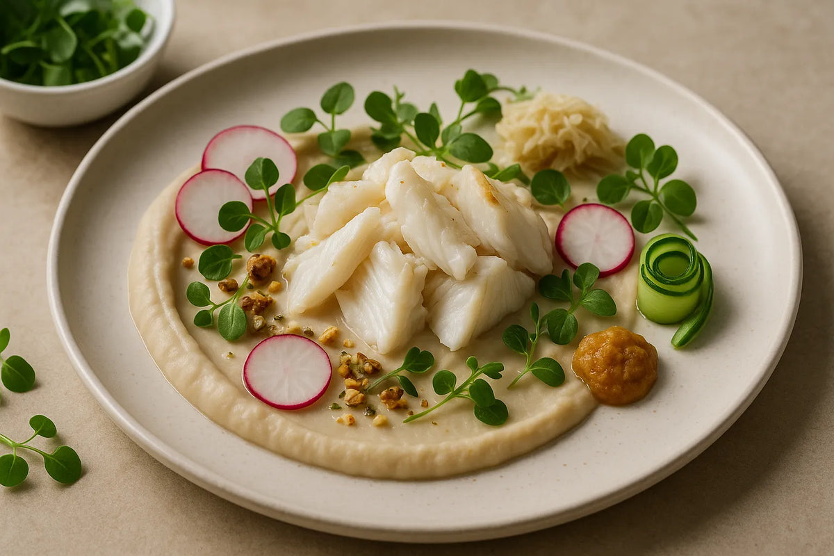 White bean puree with cod