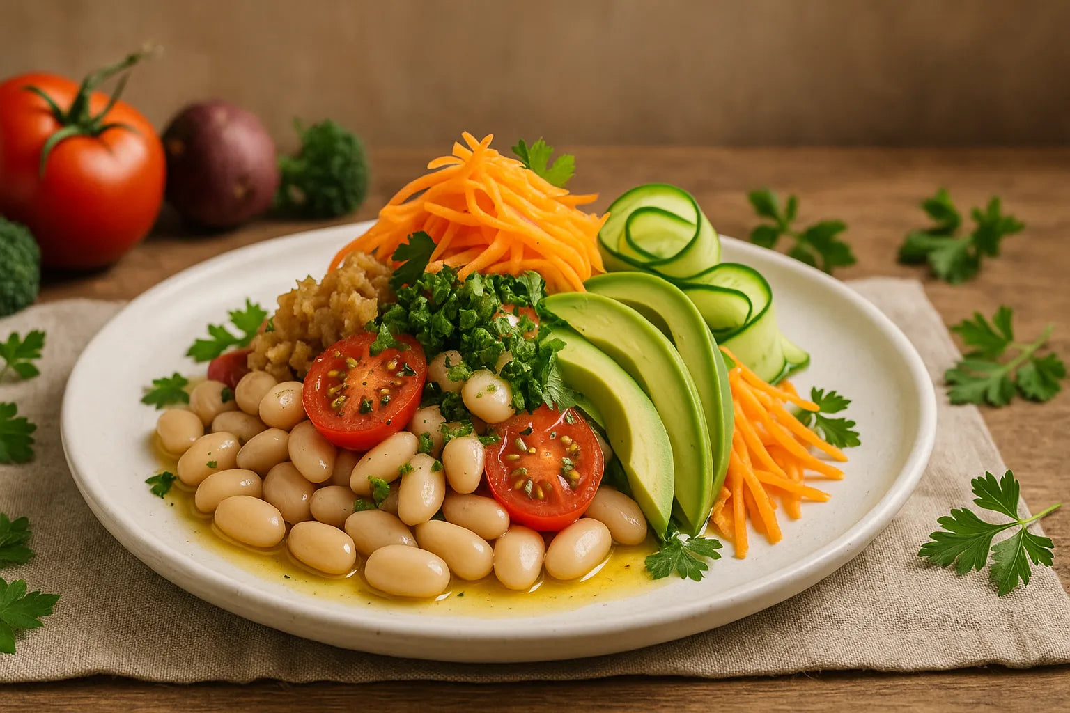 White bean salad with tomato