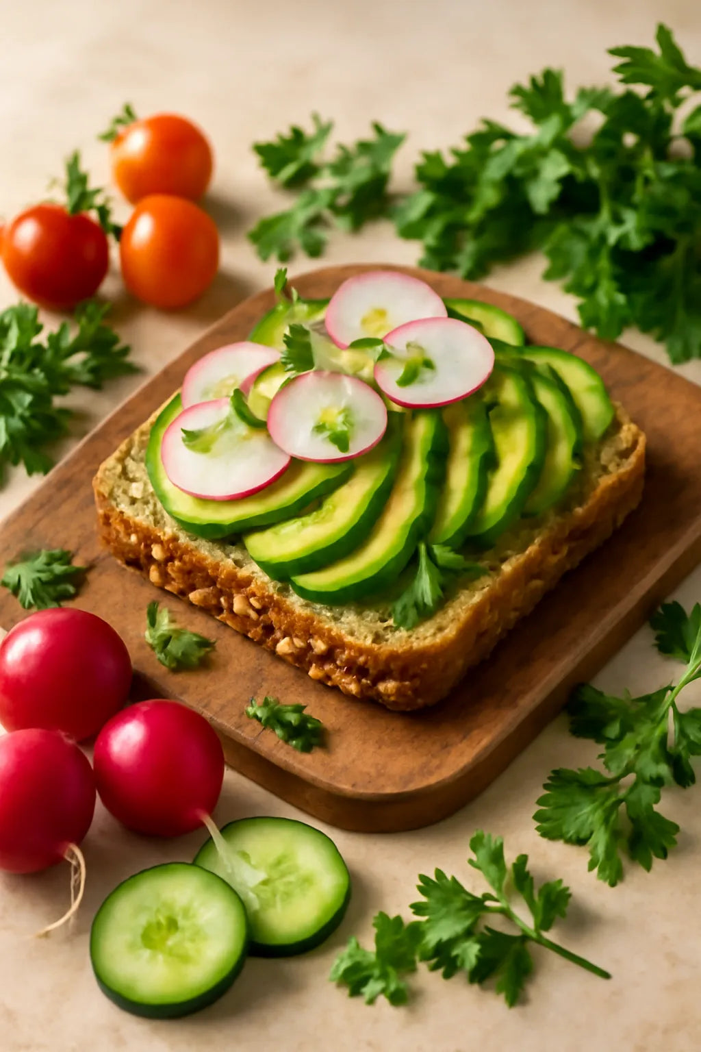 Volkoren brood met avocado en radijs