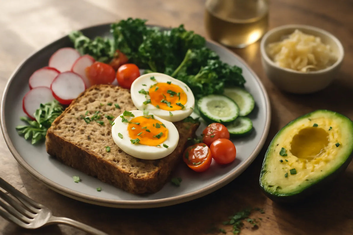 Whole-grain bread with boiled egg and chives