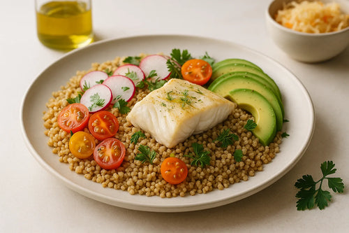 Whole-grain couscous with cod