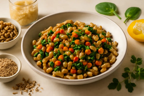Whole-grain macaroni with hidden vegetables
