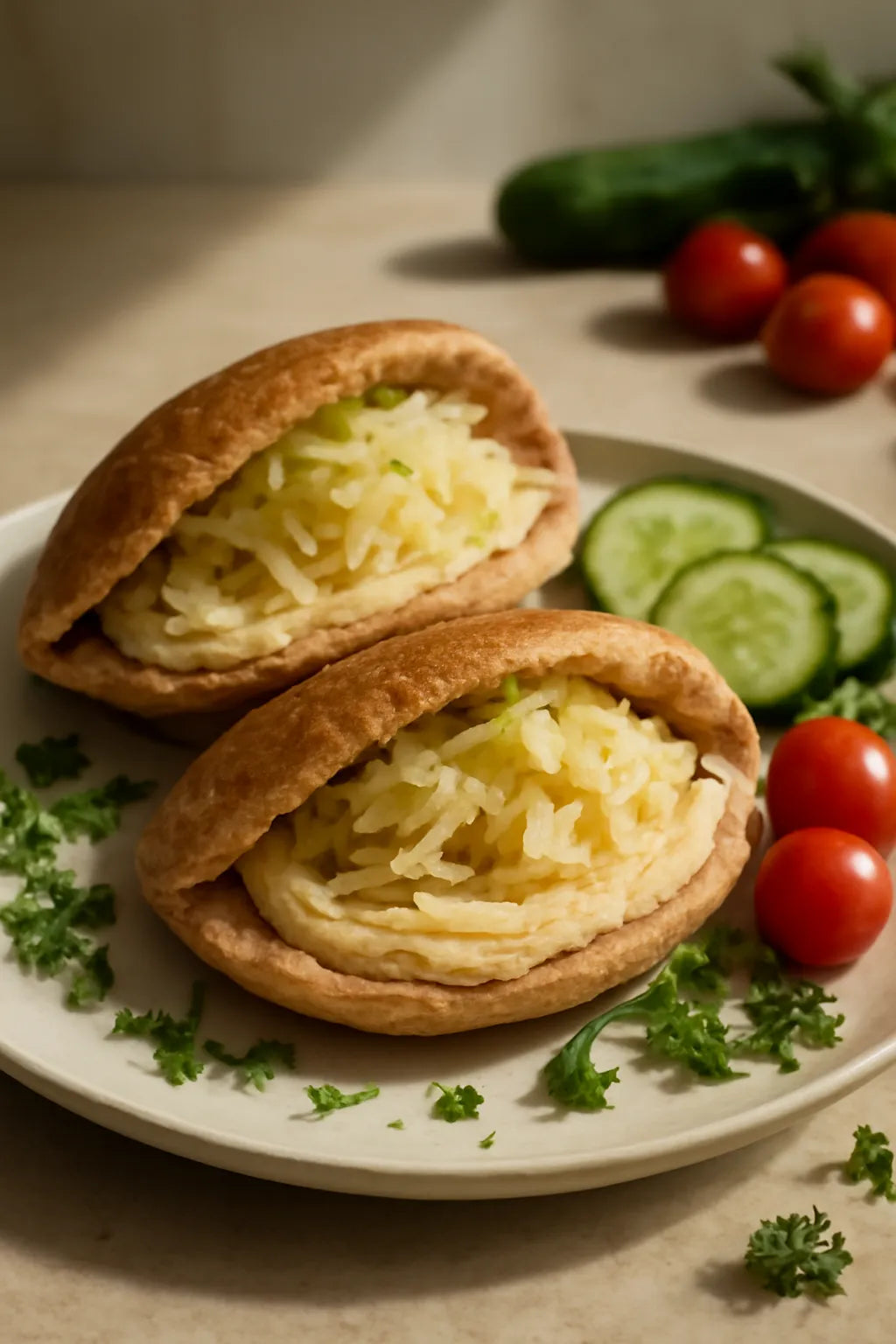Wholegrain Pita with Hummus and Sauerkraut