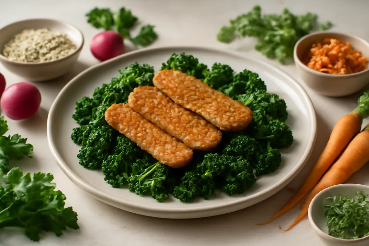 Winter kale with tempeh
