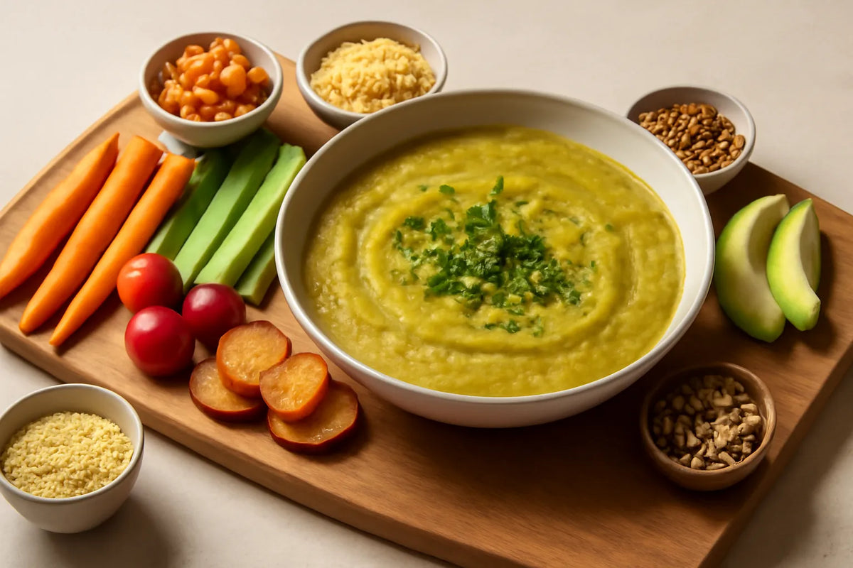 Winter light split pea soup