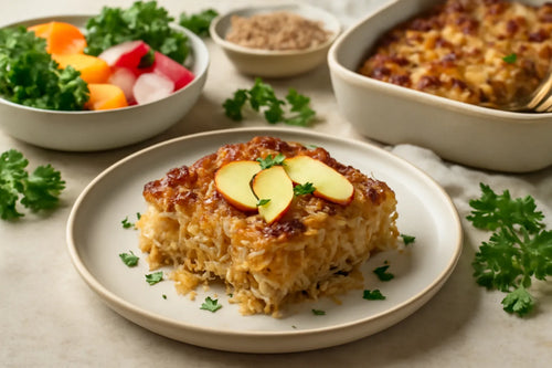 Winter sauerkraut casserole with apple
