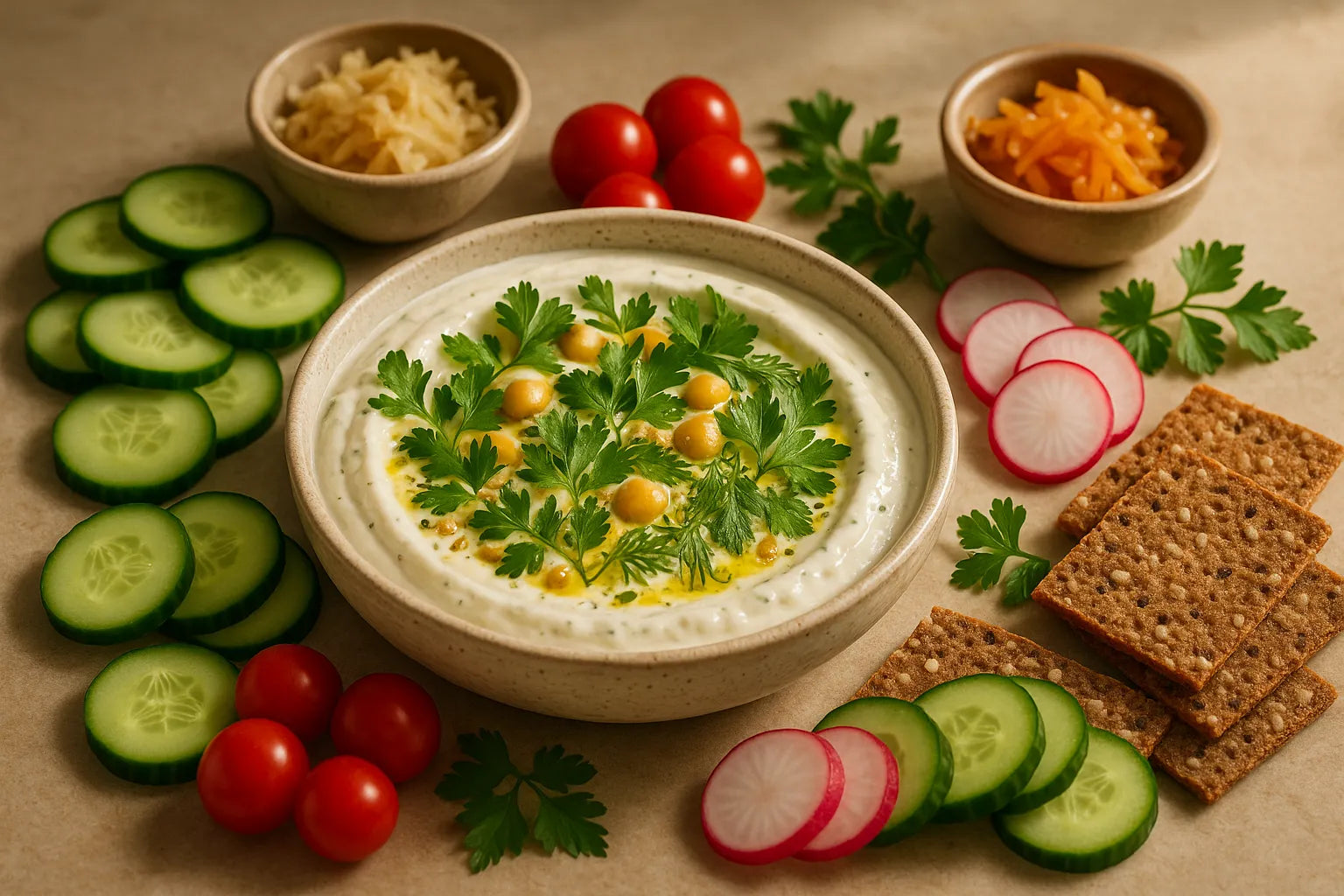 Yogurt Herb Chickpea Dip
