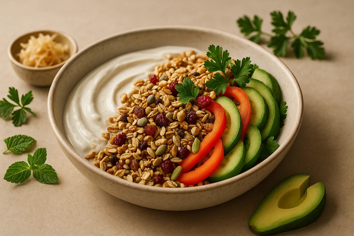 Yogurt muesli lunch bowl